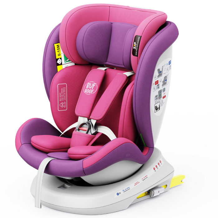 BUF BOOF TWT Plus iSize Autósülés, 360 °-os, 0-36 kg-os forgatással, 40-150 cm, UnicornPink [1]