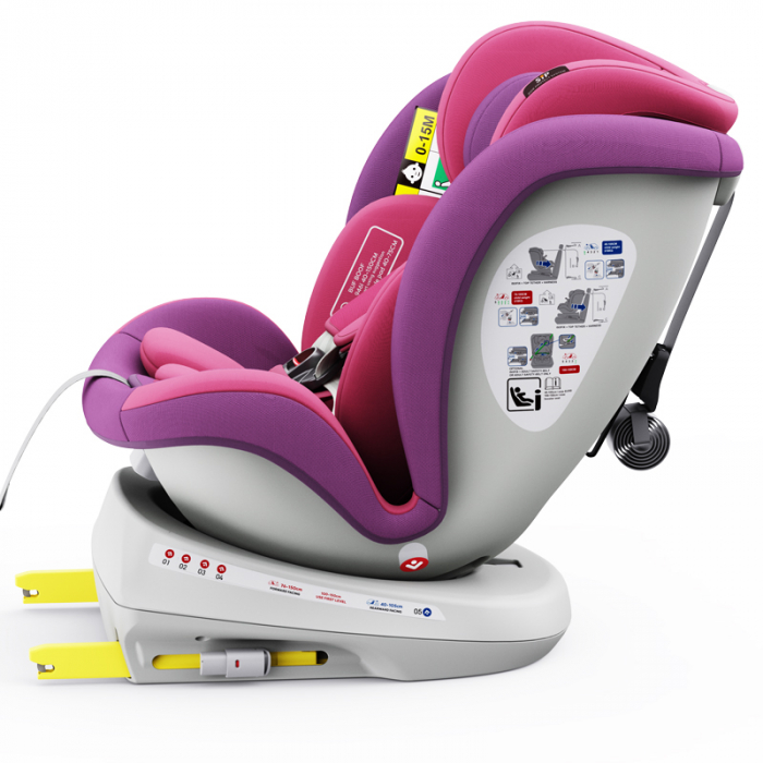 BUF BOOF TWT Plus iSize Autósülés, 360 °-os, 0-36 kg-os forgatással, 40-150 cm, UnicornPink [8]