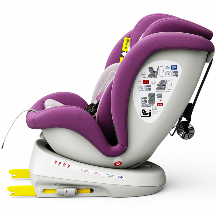 BUF BOOF TWT Plus iSize Autósülés, 360 °-os, 0-36 kg-os forgatással, 40-150 cm, Purple [6]