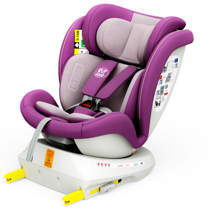 BUF BOOF TWT Plus iSize Autósülés, 360 °-os, 0-36 kg-os forgatással, 40-150 cm, Purple [5]