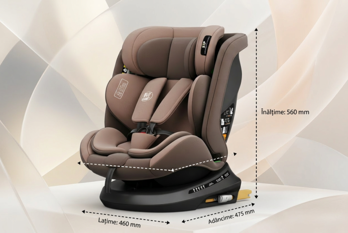 BUF BOOF® TWT Plus DELUXE i-Size R129 360°-ban forgatható autós gyerekülés, ISOFIX, 40–150 cm (0–36 kg) Coffee [8]