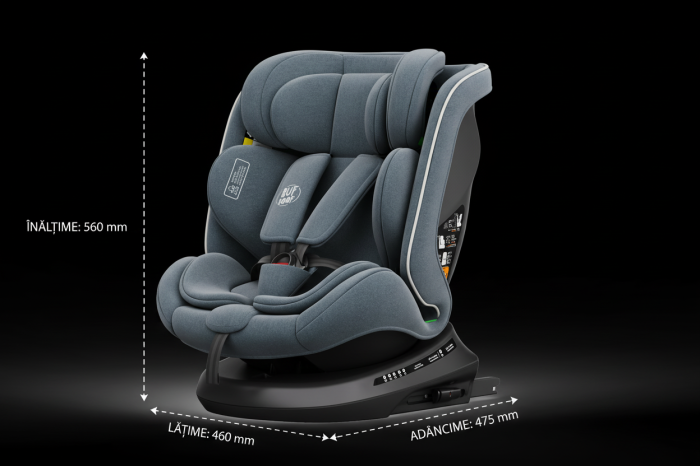 BUF BOOF® TWT Plus DELUXE i-Size R129 360°-ban forgatható autós gyerekülés, ISOFIX, 40–150 cm (0–36 kg) Grey [7]