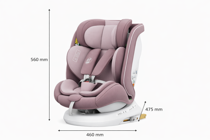 BUF BOOF TWT Plus iSize Autósülés, 360 °-os, 0-36 kg-os forgatással, 40-150 cm, LightPurple [8]