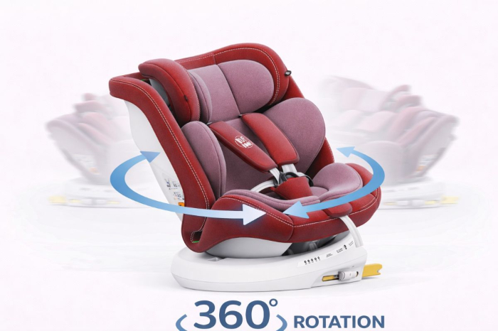 BUF BOOF TWT Plus iSize Autósülés, 360 °-os, 0-36 kg-os forgatással, 40-150 cm, Red [7]