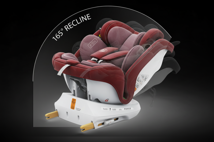 BUF BOOF TWT Plus iSize Autósülés, 360 °-os, 0-36 kg-os forgatással, 40-150 cm, Red [8]