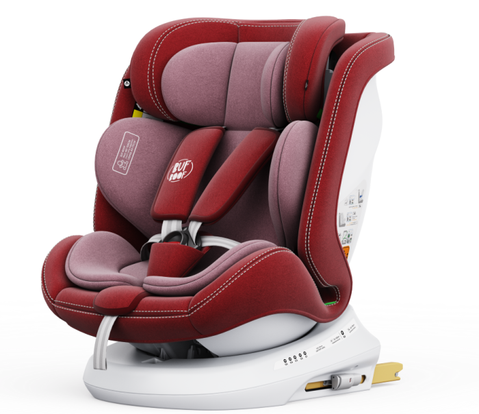 BUF BOOF TWT Plus iSize Autósülés, 360 °-os, 0-36 kg-os forgatással, 40-150 cm, Red [11]