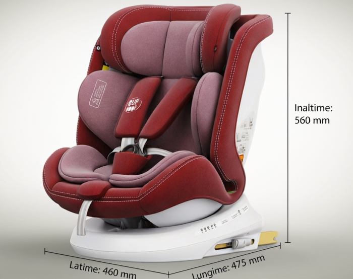 BUF BOOF TWT Plus iSize Autósülés, 360 °-os, 0-36 kg-os forgatással, 40-150 cm, Red [10]