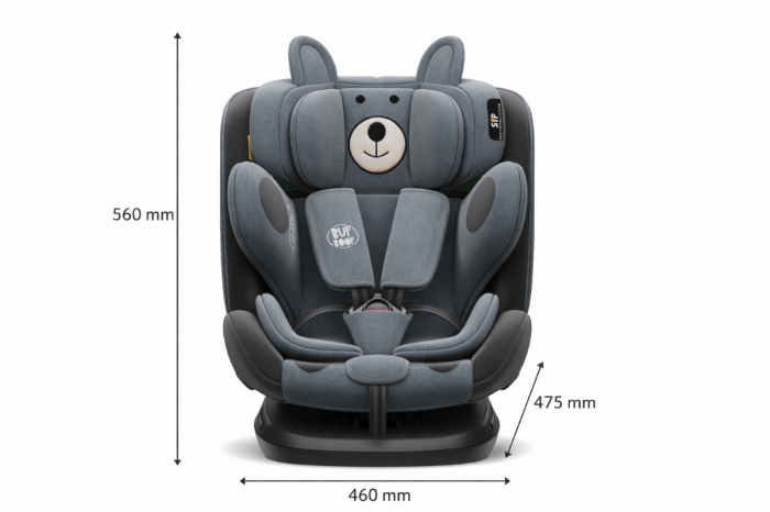 BUF BOOF TWT Plus iSize Autósülés, 360 °-os, 0-36 kg-os forgatással, 40-150 cm, UrsBlack [8]