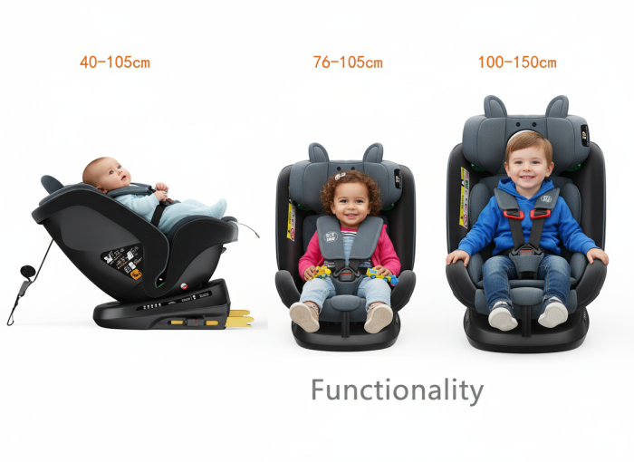 BUF BOOF TWT Plus iSize Autósülés, 360 °-os, 0-36 kg-os forgatással, 40-150 cm, UrsBlack [4]