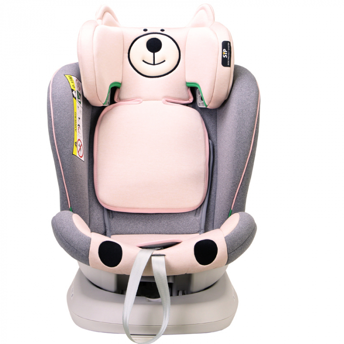 BUF BOOF TWT Plus iSize Autósülés, 360 °-os, 0-36 kg-os forgatással, 40-150 cm, UrsPink [9]