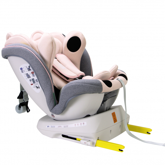 BUF BOOF TWT Plus iSize Autósülés, 360 °-os, 0-36 kg-os forgatással, 40-150 cm, UrsPink [4]