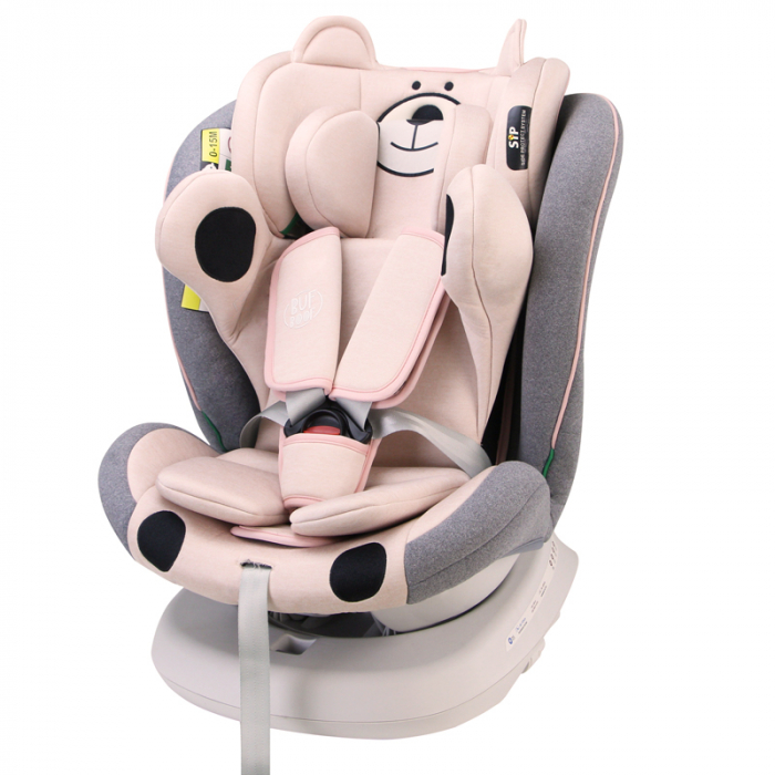 BUF BOOF TWT Plus iSize Autósülés, 360 °-os, 0-36 kg-os forgatással, 40-150 cm, UrsPink [1]