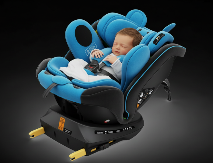 BUF BOOF® TWT Plus DELUXE i-Size R129 360°-ban forgatható ISOFIX autósülés 40–150 cm 0–36 kg UrsBlue [2]