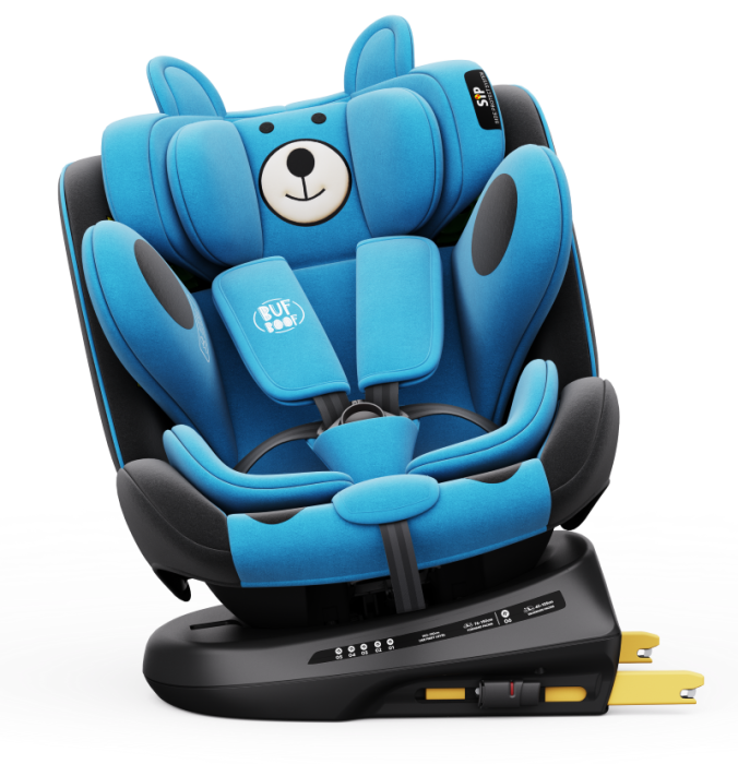 BUF BOOF® TWT Plus DELUXE i-Size R129 360°-ban forgatható ISOFIX autósülés 40–150 cm 0–36 kg UrsBlue [12]