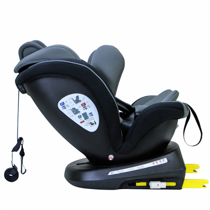 BUF BOOF TWT Plus iSize Autósülés, 360 °-os, 0-36 kg-os forgatással, 40-150 cm, UrsBlack [5]