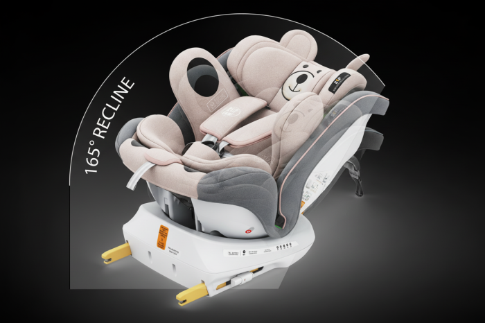 BUF BOOF TWT Plus iSize Autósülés, 360 °-os, 0-36 kg-os forgatással, 40-150 cm, UrsPink [2]