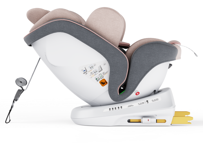 BUF BOOF TWT Plus iSize Autósülés, 360 °-os, 0-36 kg-os forgatással, 40-150 cm, UrsPink [10]