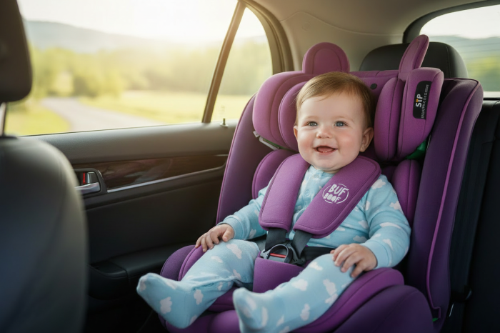 BUF BOOF TWT Plus iSize Autósülés, 360 °-os, 0-36 kg-os forgatással, 40-150 cm, UrsPurple [2]