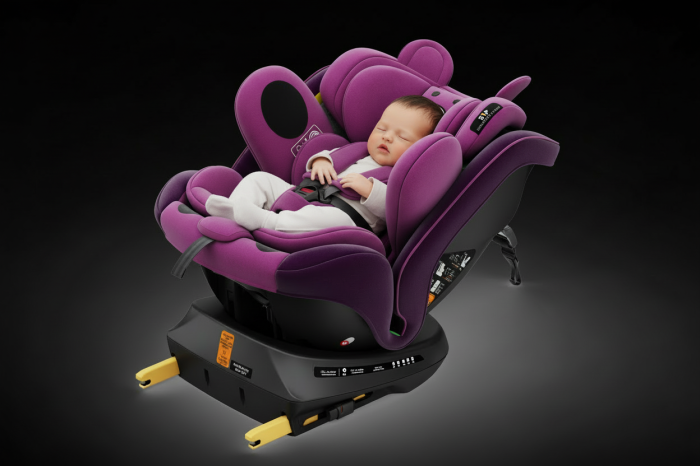 BUF BOOF TWT Plus iSize Autósülés, 360 °-os, 0-36 kg-os forgatással, 40-150 cm, UrsPurple [4]