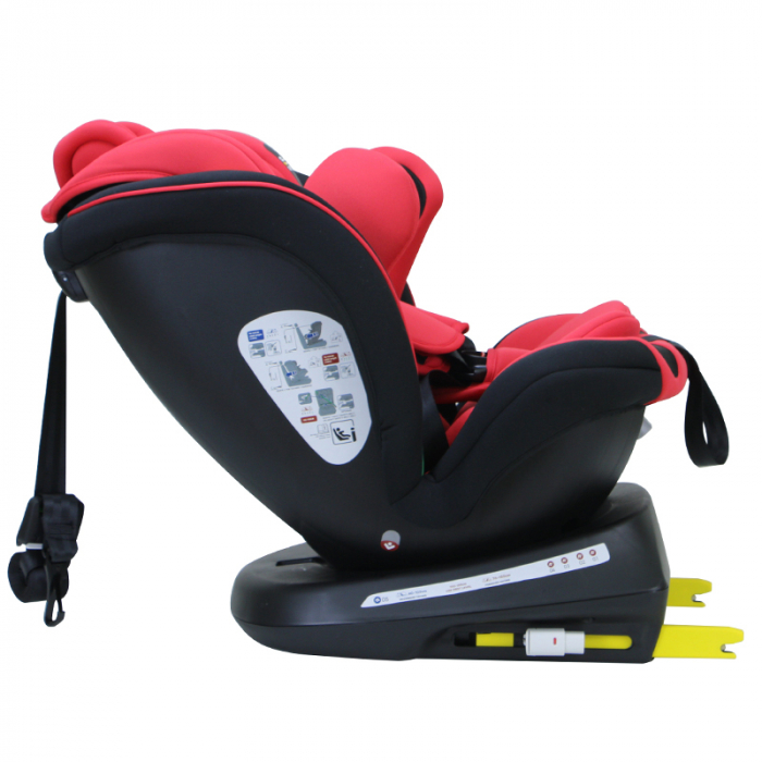 BUF BOOF TWT Plus iSize Autósülés, 360 °-os, 0-36 kg-os forgatással, 40-150 cm, UrsRed [14]