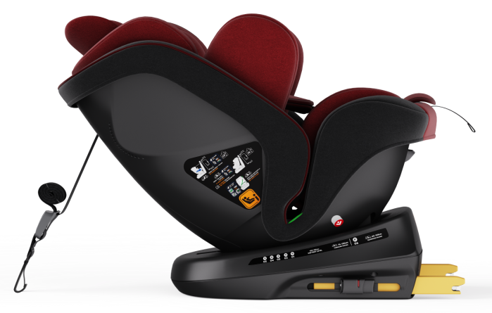 BUF BOOF TWT Plus iSize Autósülés, 360 °-os, 0-36 kg-os forgatással, 40-150 cm, UrsRed [12]