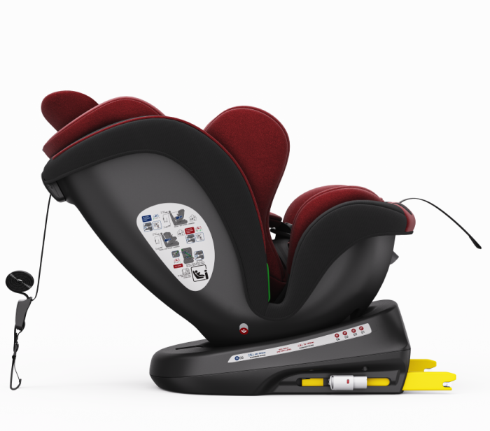 BUF BOOF TWT Plus iSize Autósülés, 360 °-os, 0-36 kg-os forgatással, 40-150 cm, UrsRed [8]