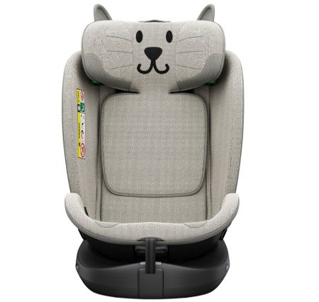 BUF BOOF B-Joy DELUXE iSize Autósülés, 360 °-os, 0-36 kg-os forgatással, 40-150 cm, LightGreyCAT [9]