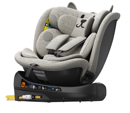 BUF BOOF B-Joy DELUXE iSize Autósülés, 360 °-os, 0-36 kg-os forgatással, 40-150 cm, LightGreyCAT [1]
