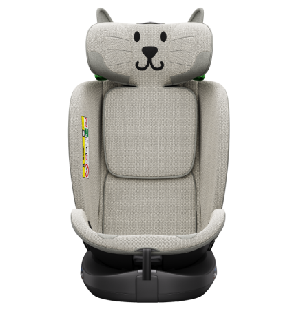 BUF BOOF B-Joy DELUXE iSize Autósülés, 360 °-os, 0-36 kg-os forgatással, 40-150 cm, LightGreyCAT [6]