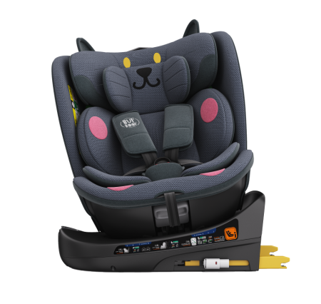 BUF BOOF B-Joy DELUXE iSize Autósülés, 360 °-os, 0-36 kg-os forgatással, 40-150 cm, DarkGreyCAT [10]