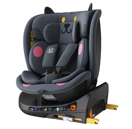 BUF BOOF B-Joy DELUXE iSize Autósülés, 360 °-os, 0-36 kg-os forgatással, 40-150 cm, DarkGreyCAT [5]
