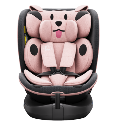 BUF BOOF B-Joy DELUXE iSize Autósülés, 360 °-os, 0-36 kg-os forgatással, 40-150 cm, PinkDOG [9]