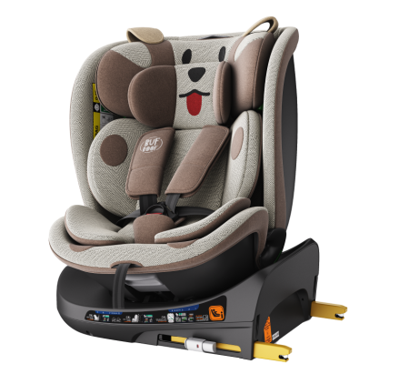 BUF BOOF B-Joy DELUXE iSize Autósülés, 360 °-os, 0-36 kg-os forgatással, 40-150 cm, BrownDOG [15]