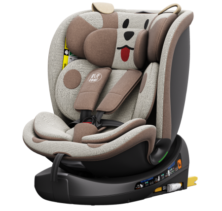 Autós gyerekülések ISOFIX - BUF BOOF B-Joy DELUXE iSize Autósülés, 360 °-os, 0-36 kg-os forgatással, 40-150 cm, BrownDOG