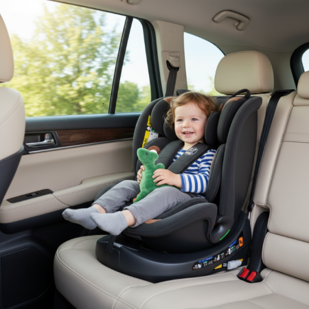 BUF BOOF B-Joy DELUXE iSize Autósülés, 360 °-os, 0-36 kg-os forgatással, 40-150 cm, BlackDOG [3]