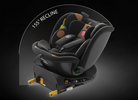 BUF BOOF B-Joy DELUXE iSize Autósülés, 360 °-os, 0-36 kg-os forgatással, 40-150 cm, BlackDOG [6]