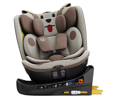 BUF BOOF B-Joy DELUXE iSize Autósülés, 360 °-os, 0-36 kg-os forgatással, 40-150 cm, BrownDOG [12]