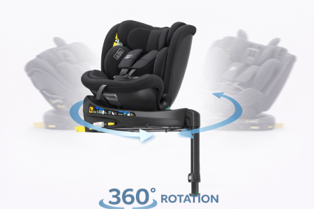 BUF BOOF® N-Fix iSize autós gyerekülés, ISOFIX, 360° forgatható, támasztóláb, 165° dönthető alvópozíció, 40–150 cm [1]