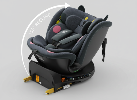 BUF BOOF B-Joy DELUXE iSize Autósülés, 360 °-os, 0-36 kg-os forgatással, 40-150 cm, DarkGreyCAT [7]