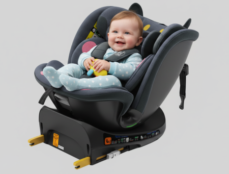 BUF BOOF B-Joy DELUXE iSize Autósülés, 360 °-os, 0-36 kg-os forgatással, 40-150 cm, DarkGreyCAT [1]