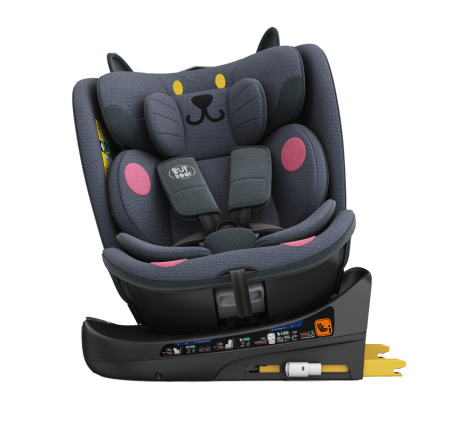 BUF BOOF B-Joy DELUXE iSize Autósülés, 360 °-os, 0-36 kg-os forgatással, 40-150 cm, DarkGreyCAT [20]