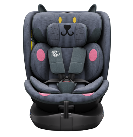 BUF BOOF B-Joy DELUXE iSize Autósülés, 360 °-os, 0-36 kg-os forgatással, 40-150 cm, DarkGreyCAT [19]