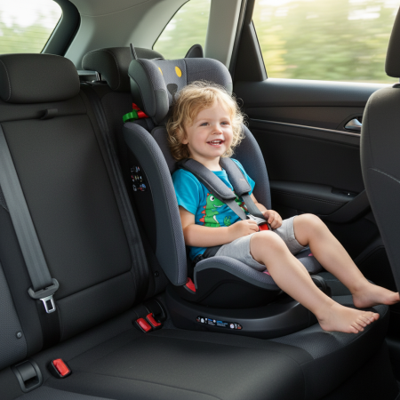 BUF BOOF B-Joy DELUXE iSize Autósülés, 360 °-os, 0-36 kg-os forgatással, 40-150 cm, DarkGreyCAT [4]
