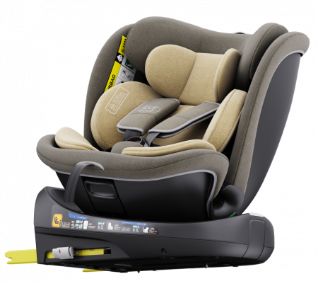 Autós ülés csoport 0-1-2-3 - BUF BOOF B-Joy DELUXE iSize Autósülés, 360 °-os, 0-36 kg-os forgatással, 40-150 cm, LightBrown