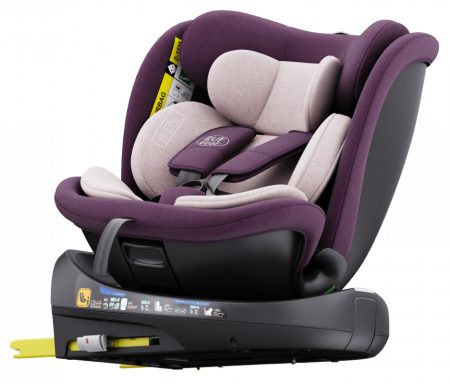 Autós ülés csoport 0-1-2-3 - BUF BOOF B-Joy DELUXE iSize Autósülés, 360 °-os, 0-36 kg-os forgatással, 40-150 cm, Purple