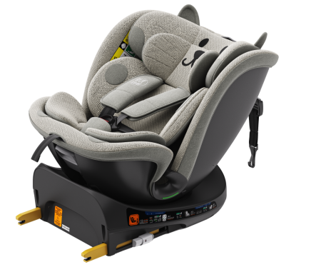 BUF BOOF B-Joy DELUXE iSize Autósülés, 360 °-os, 0-36 kg-os forgatással, 40-150 cm, LightGreyCAT [12]