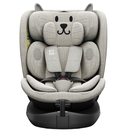 BUF BOOF B-Joy DELUXE iSize Autósülés, 360 °-os, 0-36 kg-os forgatással, 40-150 cm, LightGreyCAT [15]
