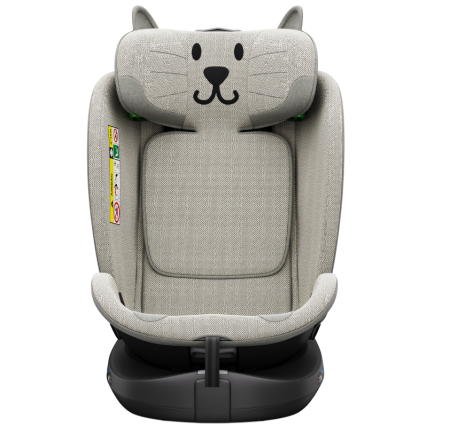 BUF BOOF B-Joy DELUXE iSize Autósülés, 360 °-os, 0-36 kg-os forgatással, 40-150 cm, LightGreyCAT [18]