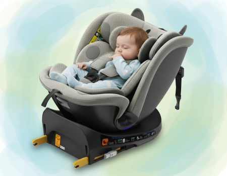 BUF BOOF B-Joy DELUXE iSize Autósülés, 360 °-os, 0-36 kg-os forgatással, 40-150 cm, LightGreyCAT [5]