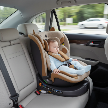 BUF BOOF B-Joy DELUXE iSize Autósülés, 360 °-os, 0-36 kg-os forgatással, 40-150 cm, OrangeCAT [5]